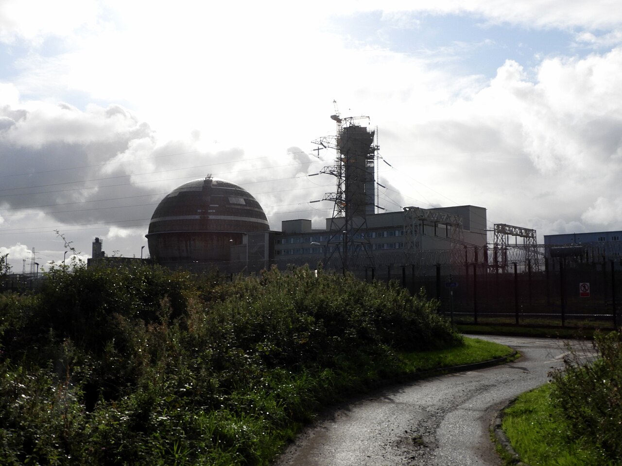 The Sellafield nuclear site in Cumbria, including the former Windscale reactor dome.