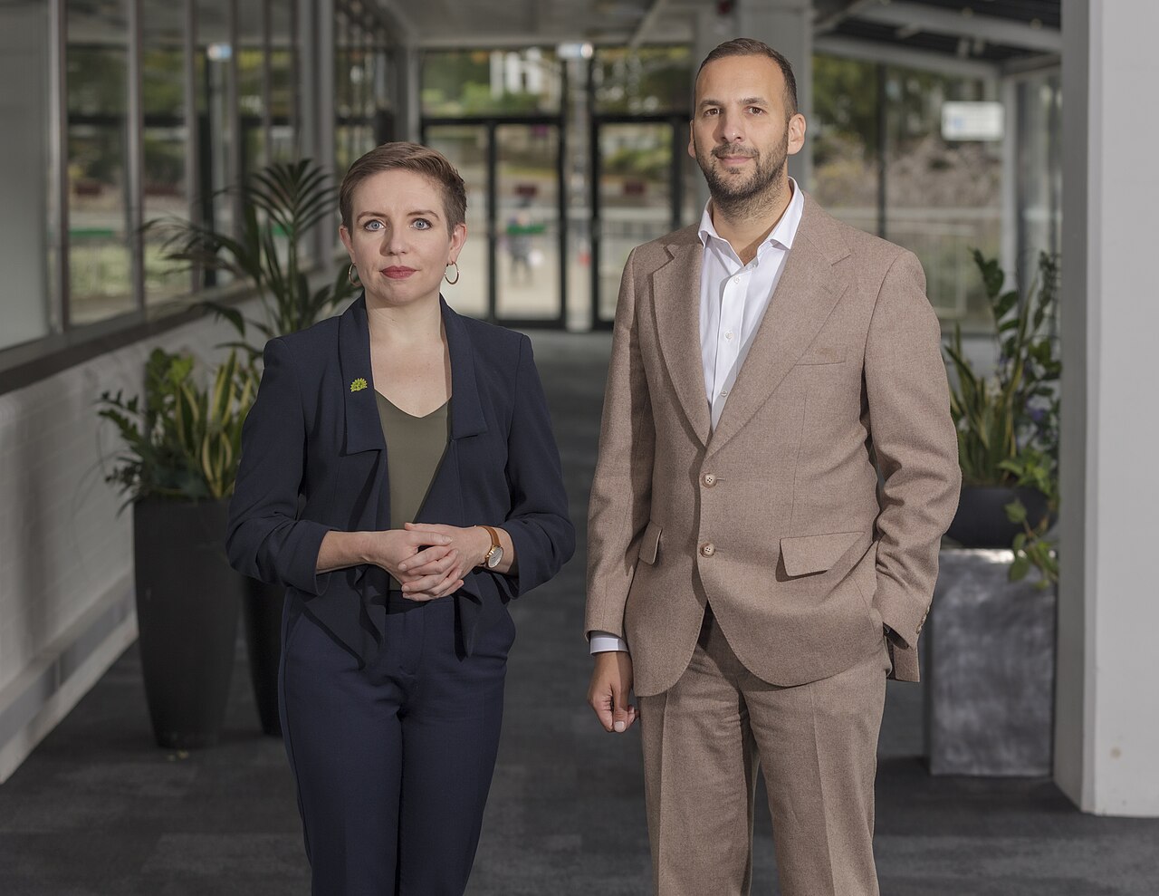 Archive photo of Green Party figures Carla Denyer and Zack Polanski standing side by side