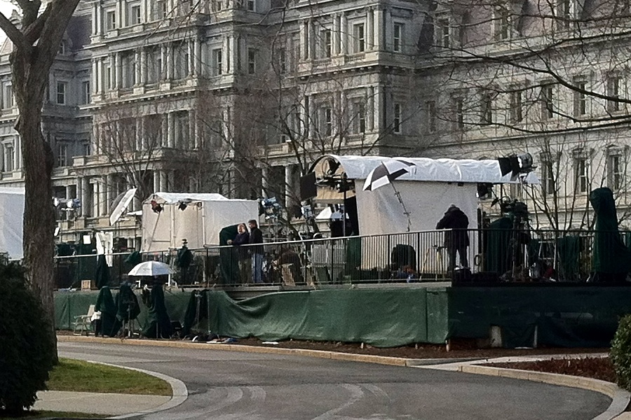 Television camera positions used by the White House press corps