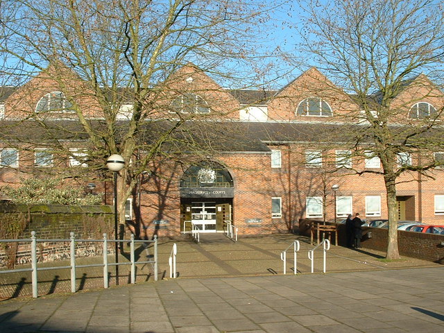 The entrance to the Magistrates Courts building in Bishopsgate, Norwich