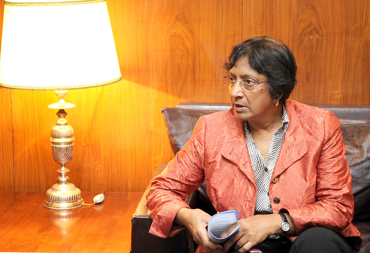 Navi Pillay, then UN High Commissioner for Human Rights, seated during a visit to Brazil in November 2009