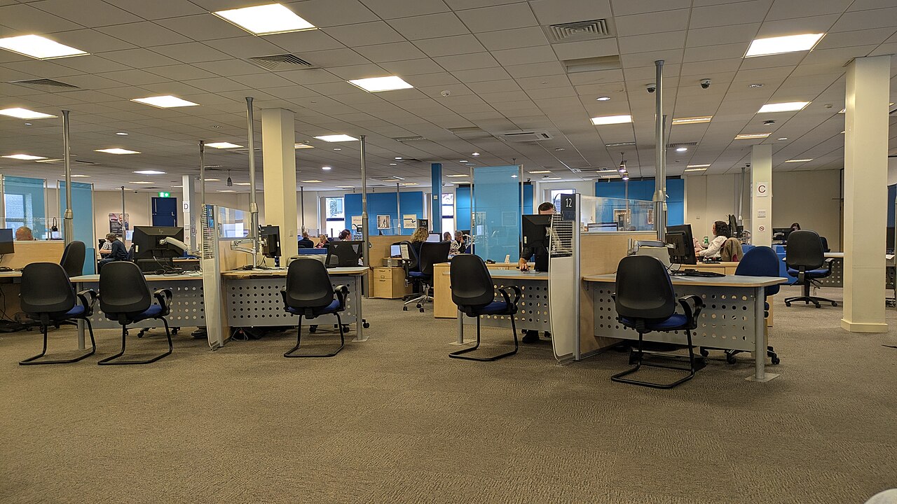 Inside a Jobcentre Plus office in Cardiff, where Universal Credit claims are handled