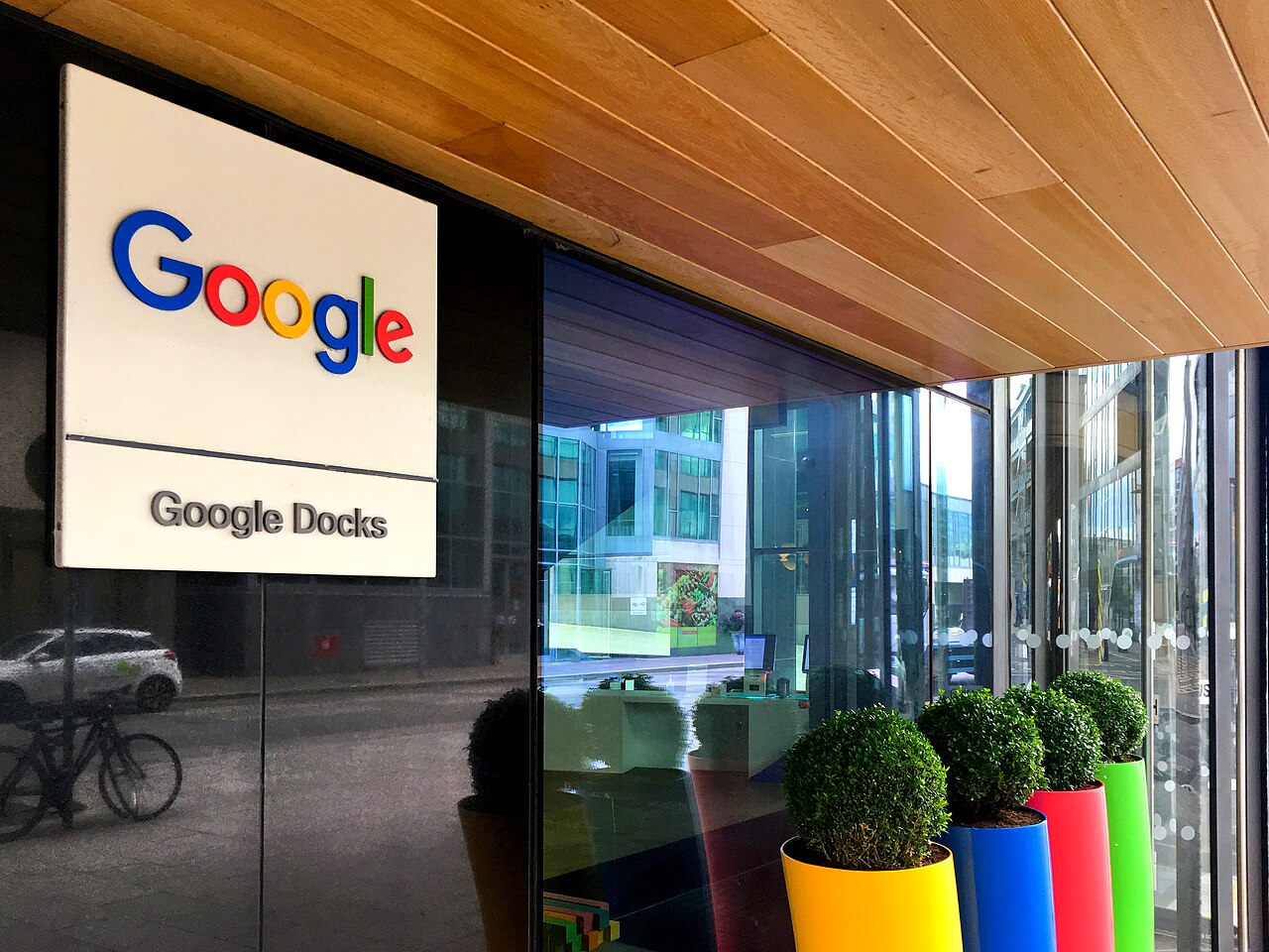 The entrance to Google's offices in Dublin, Ireland