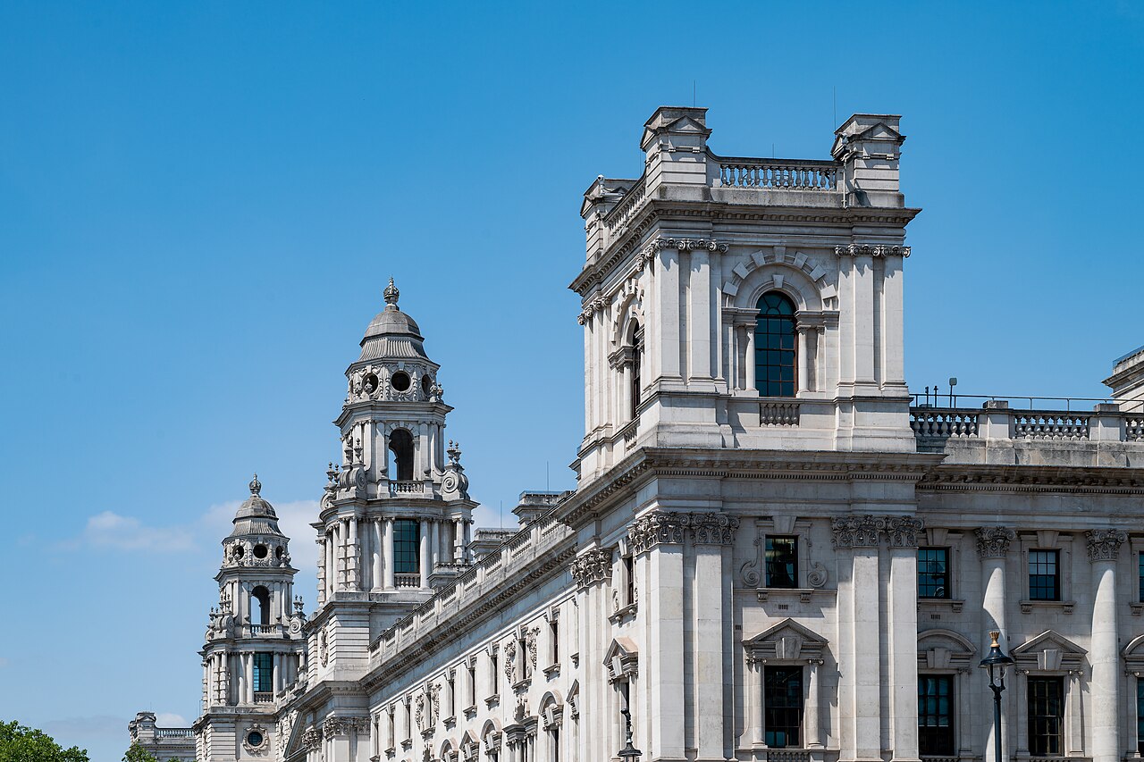 The Treasury building in Whitehall, London
