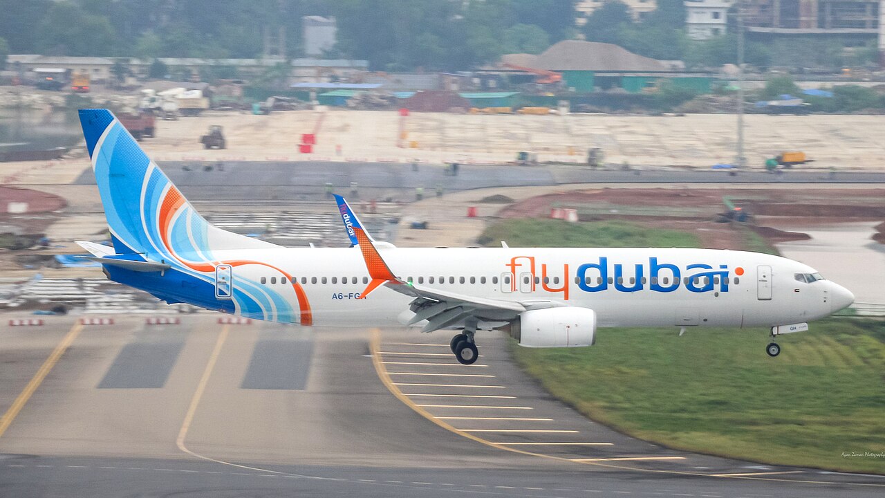 A Flydubai Boeing 737, the airline whose flight to Israel had a pilot stab his co-pilot